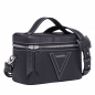 Preview: Shoulder bag made of black calfskin leather with contrast stitching